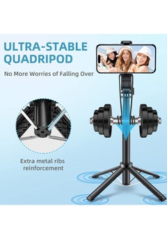 TYCOM Tycom Selfie Stick For Phone Size 4.5-6.2Inch, Extendable Selfie Stick Tripod with Bluetooth Wireless Remote Phone Holder (P07 Black)…  - Image 2