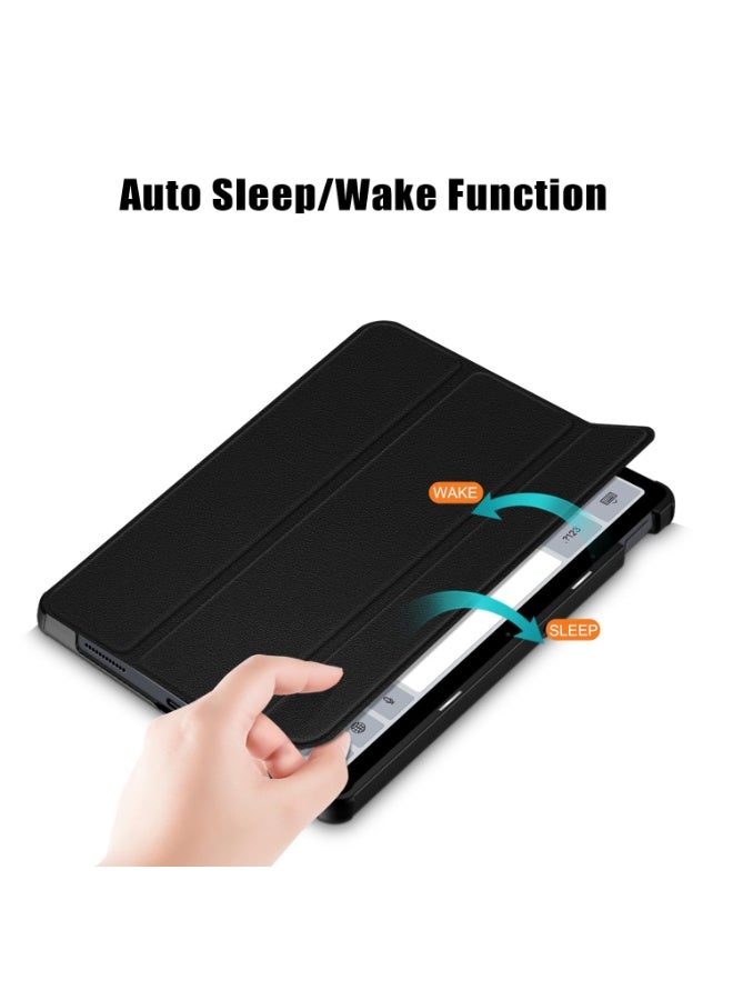 Case for Honor Pad X8 10.1 Inch, Auto Wake/Sleep, Comfortable Skin Touch, Slim Trifold Stand Protective Cover with Soft TPU Back, Black