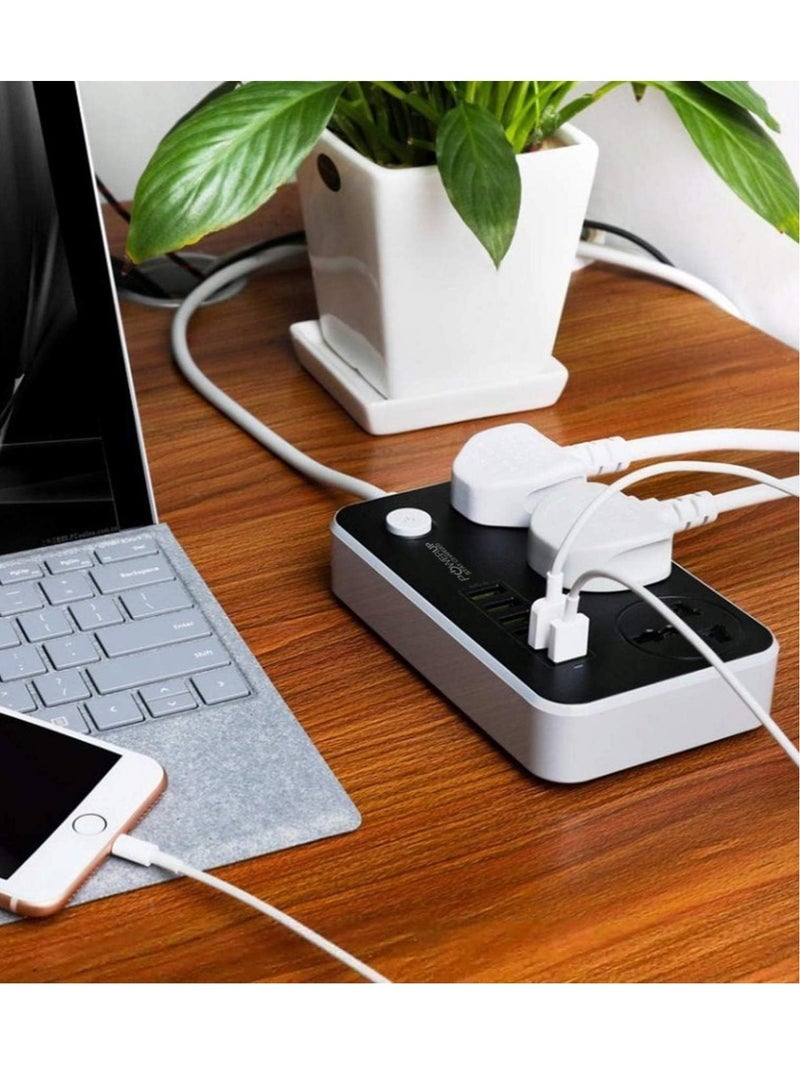 ELTRAZONE 3.4 A Smart Extension Board with 3 Universal Socket and Surge Protector with 6 USB Type A Charger Ports(Black)  - Image 5