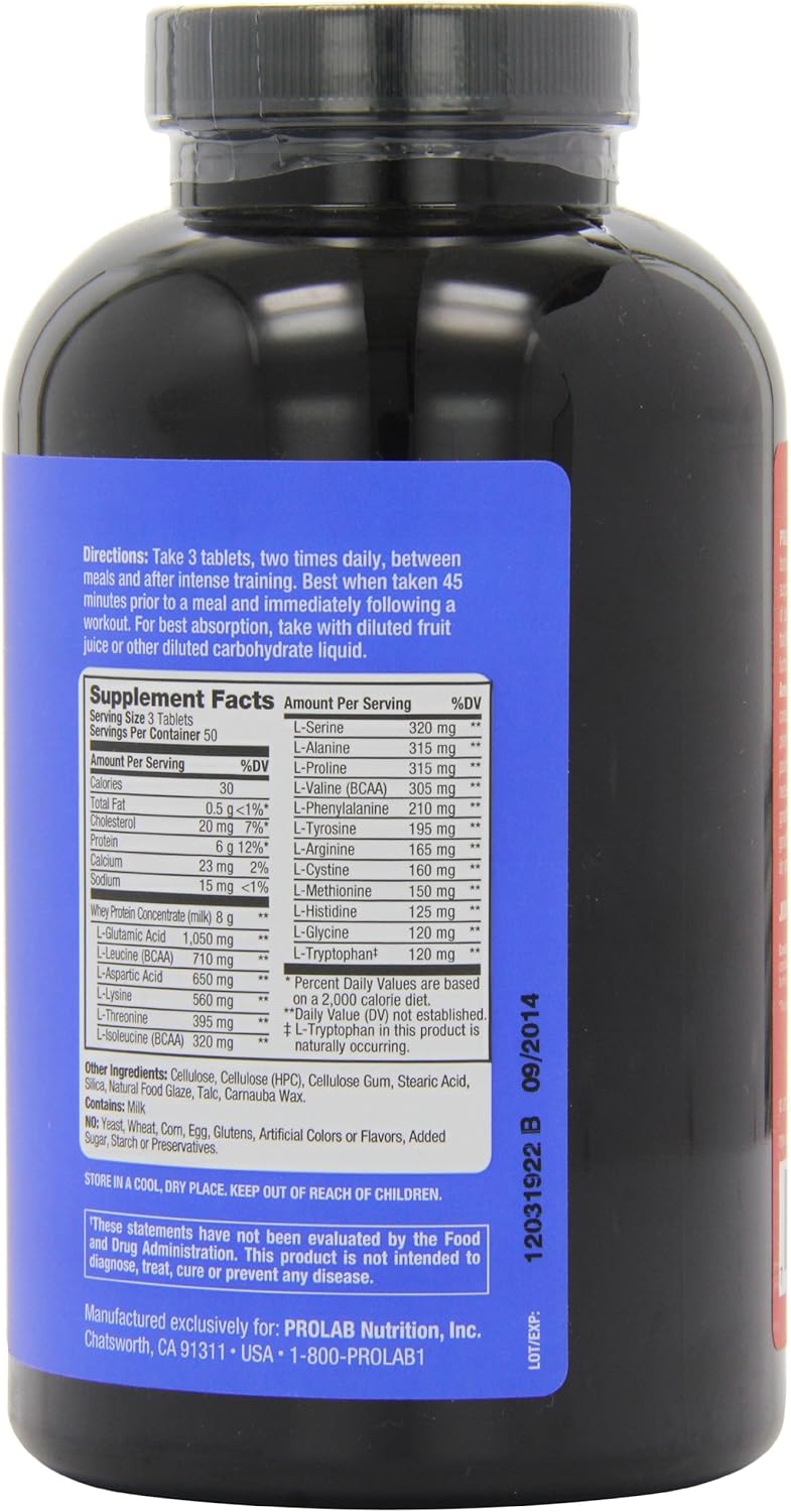 Prolab Amino 2000 Essential Amino Acids Supplement HighPotency BCAA Blend for Muscle Support  Recovery 150 Tablets - Image 3