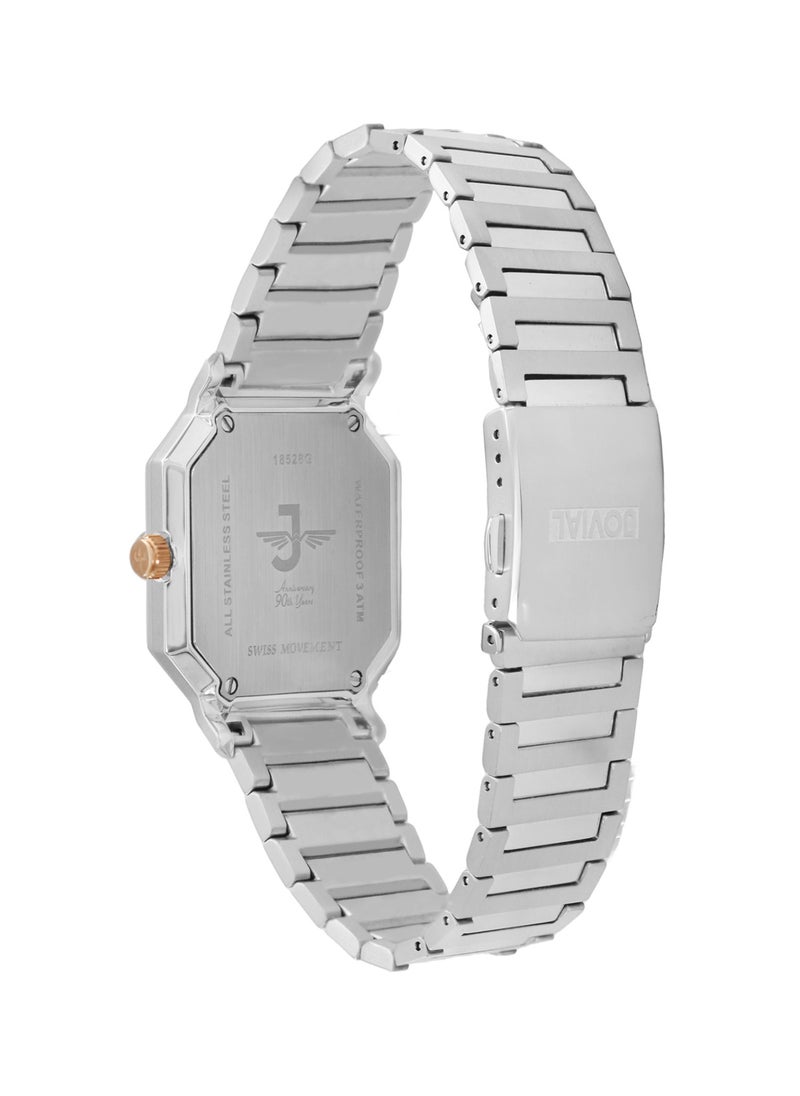 Jovial JOVIAL 18528LSMQ04E Women's Fashion Watch Stainless Steel Band Watch,28mm, Blue Dial  - Image 3