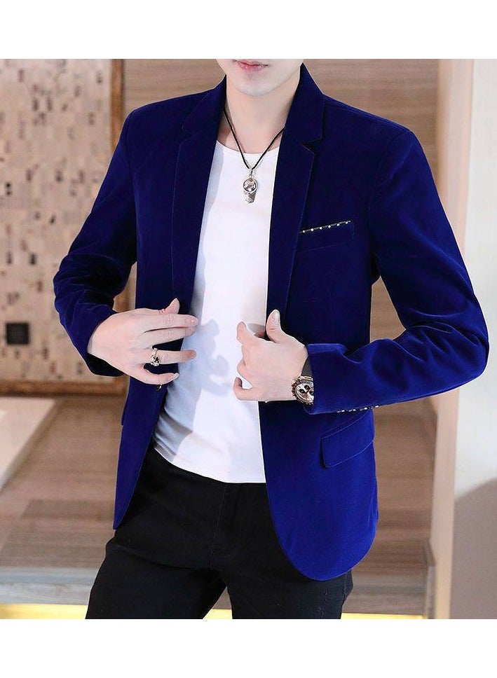 KUYING New Men's Casual Velvet Suit Jacket  - Image 1
