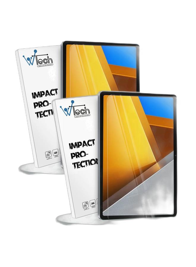 Wtech Xiaomi Poco Pad M1 2025 / Xiaomi Redmi Pad 2 Pro 2025 - Wtech Premium Series Curved Edges Full Cover Tempered Glass Screen Protector Clear Bundle - Image 1