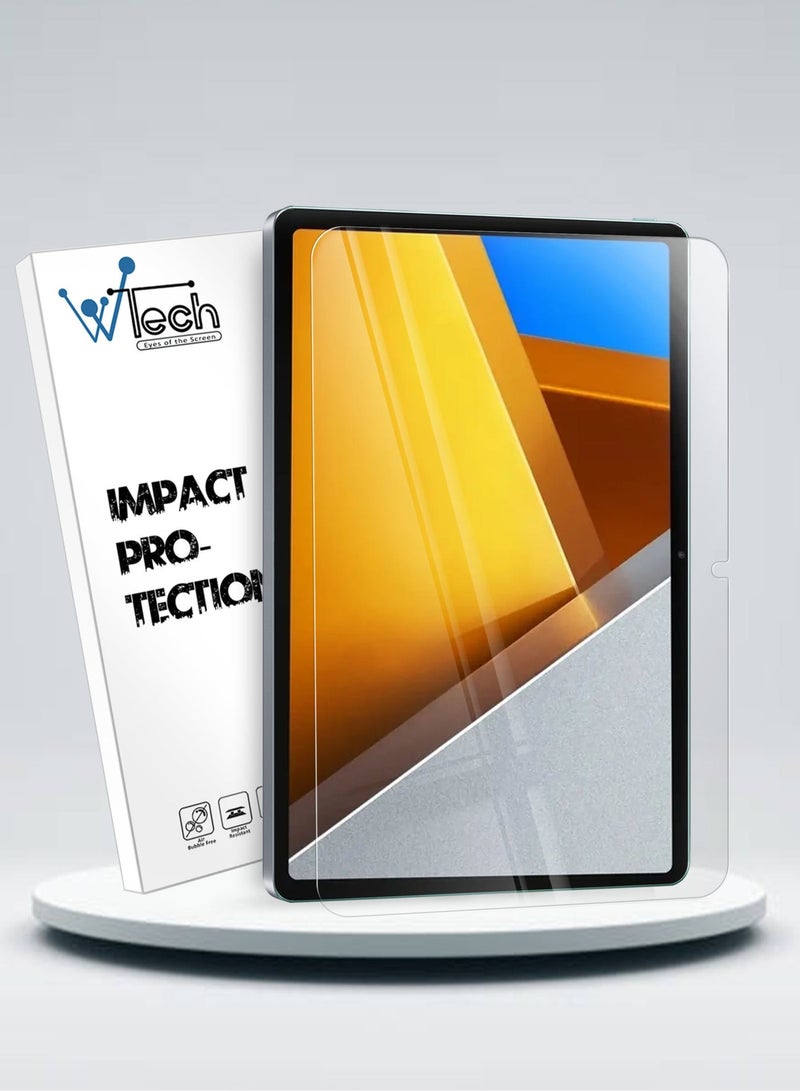 Wtech Xiaomi Poco Pad M1 2025 / Xiaomi Redmi Pad 2 Pro 2025 - Wtech Premium Series Curved Edges Full Cover Tempered Glass Screen Protector Clear Bundle - Image 2