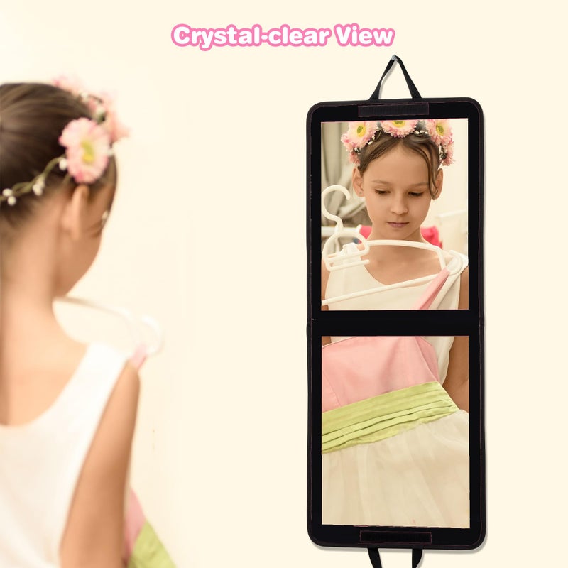 LPHUMEX Foldable Portable Full Length Mirror for Camping, Travel, Dancers, 32x13 Inch, Black, Hanging Folding Mirror for Dance, Full Body Travel Mirror - Image 4