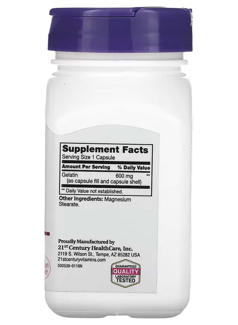 القرن الحادي والعشرون جيلاتين، يوفر الدعم للشعر والبشرة والأظافر - 600 ملجم، 100 كبسولة - Image 2