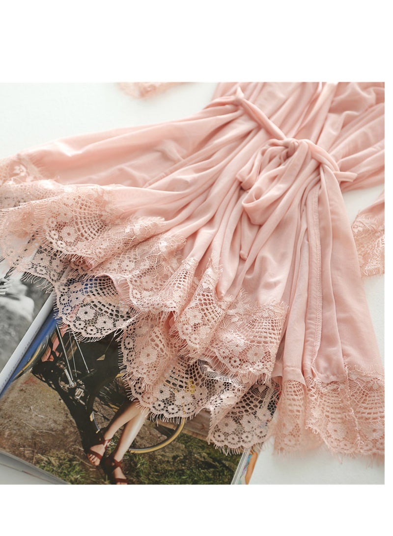 Three-piece lace pajamas women's mesh suspender pajamas - Image 2