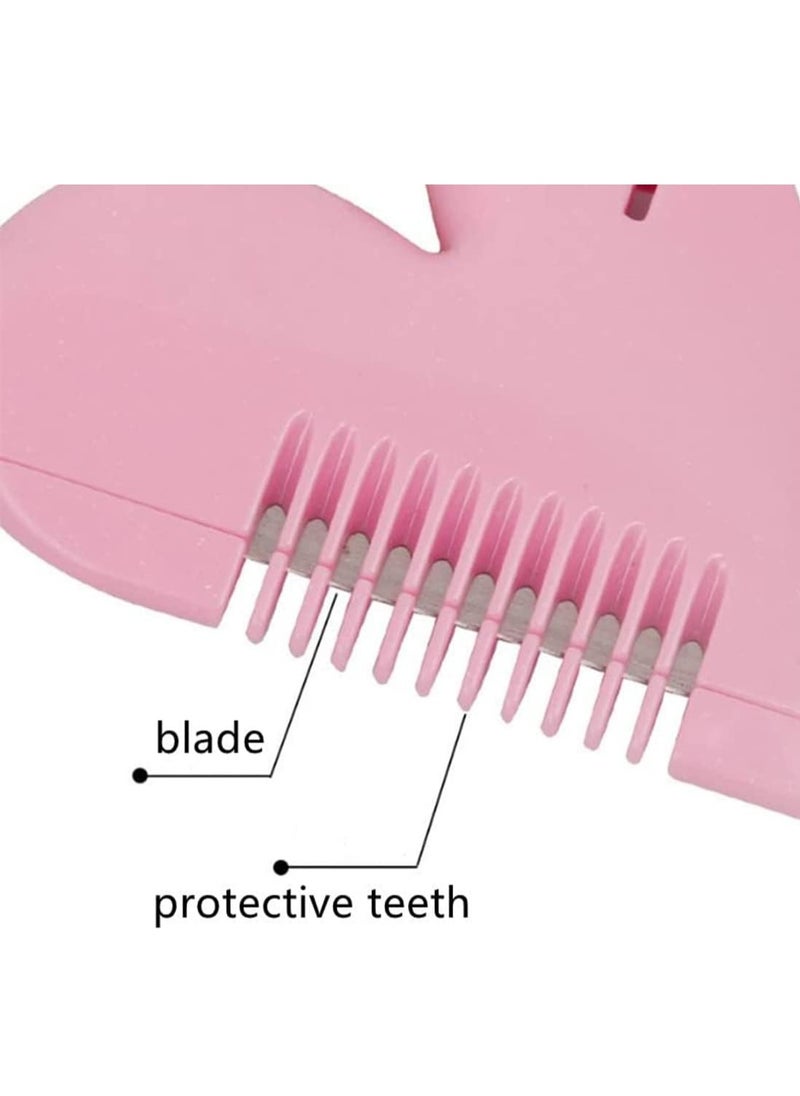 Excefore - Mini Hair Shaver Comb, Hair Trimmer for Kids, Cute Heart-Shaped Manual Hair Bangs Trimmer for Women Girls,  Thin & Thick Hair Styling Hair Accessories 3pcs - Image 1