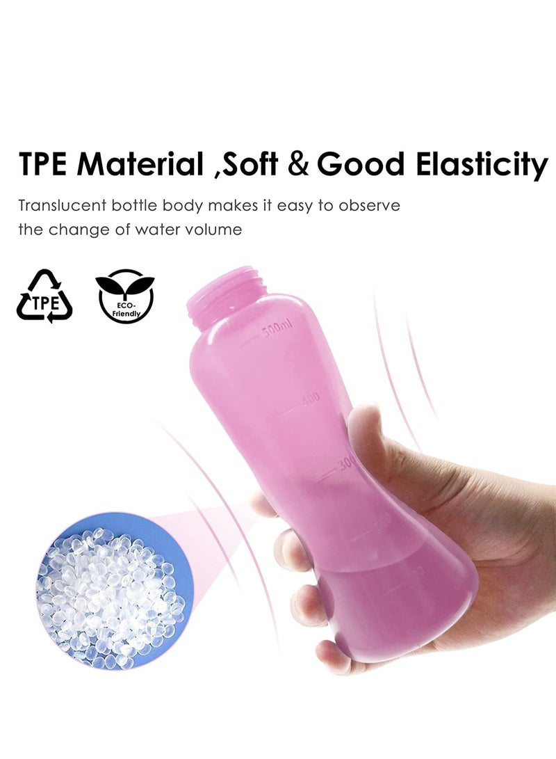 Peri Bottle Travel Shattaf,Portable Travel Bidet with Carry Bag,TPE Material Can Be Boiled,500ml Capacity with 2 Sealing Ring,Essentials for Postpartum Perineal Care,Hemorrhoid Treatment Pink - Image 2