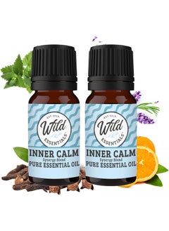 mEssentials Wild Essentials Exquisite Signature Essential Oil Blend Inner Calm, Two 10 ML Bottles - Pure Essential Oils Synergy Blend, New Label, Same Formula 