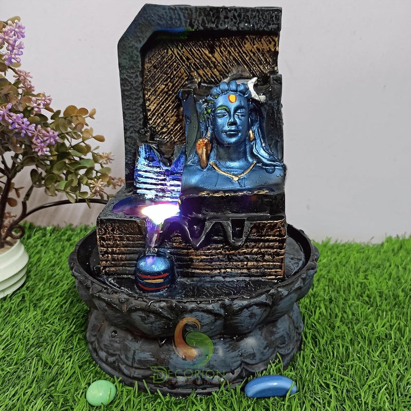 DECORION ™ Decorative Water Fountain for Home Décor, Office, Indoor & Outdoor, Garden, Puja Room, Vaastu, Reception, Spa, Gifting. (Adiyogi & Shivling, D - 046) - Image 1