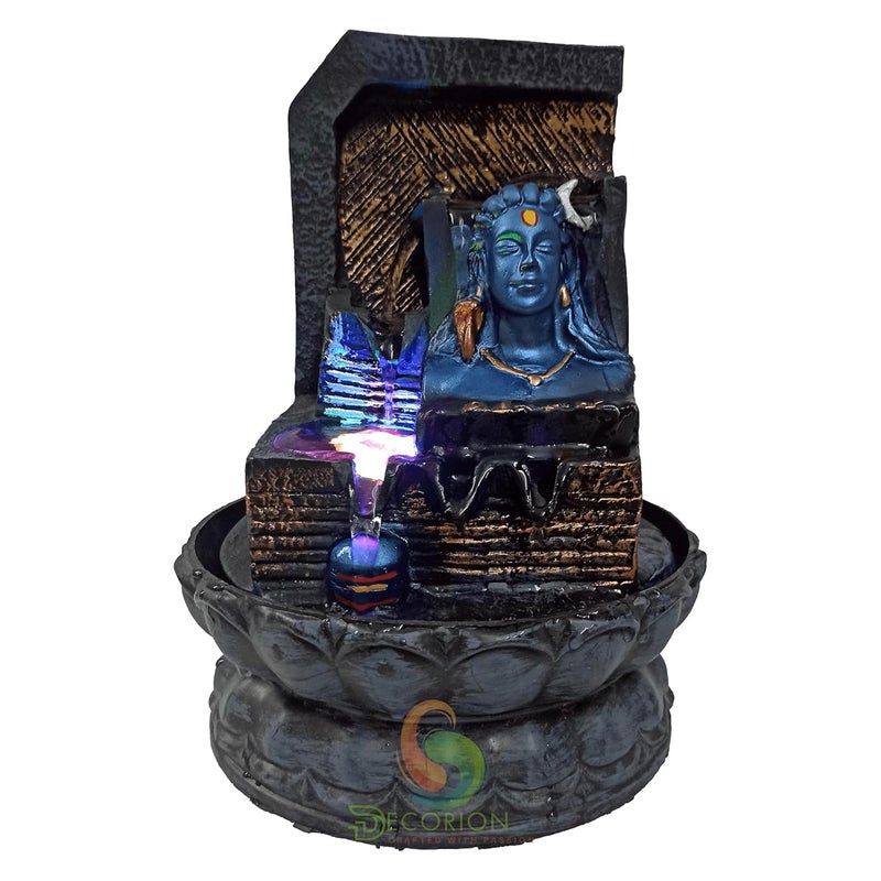 DECORION ™ Decorative Water Fountain for Home Décor, Office, Indoor & Outdoor, Garden, Puja Room, Vaastu, Reception, Spa, Gifting. (Adiyogi & Shivling, D - 046) - Image 2