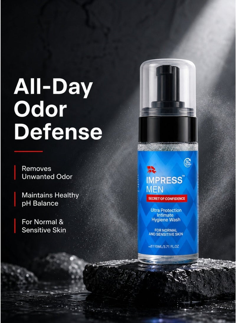 Impress Men Ultra Protection Intimate Hygiene Wash For Normal And Sensitive Skin 110ml - Image 2