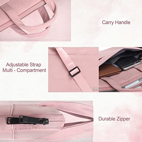 Probus PU leather Laptop Sleeve Case Messenger Organizer Bag -Pink - Image 5