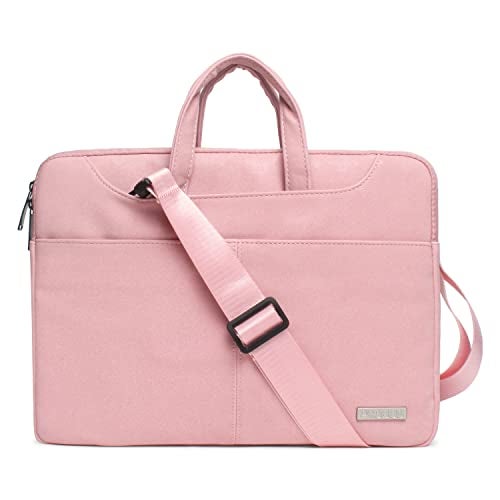 Probus PU leather Laptop Sleeve Case Messenger Organizer Bag -Pink - Image 1