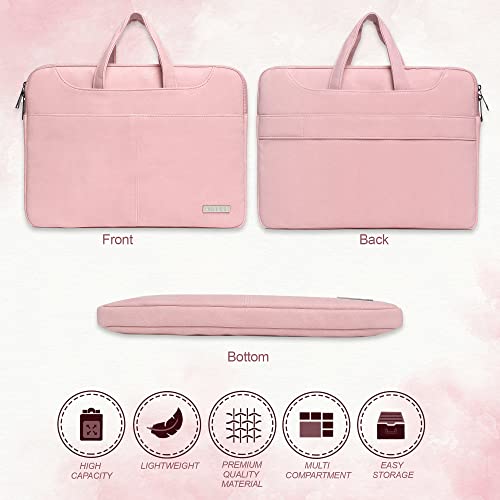 Probus PU leather Laptop Sleeve Case Messenger Organizer Bag -Pink - Image 2