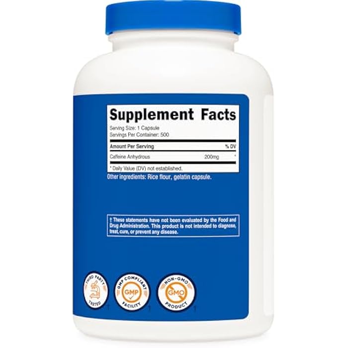 Nutricost Caffeine Pills, 200mg Per Serving (500 Caps) - Image 5