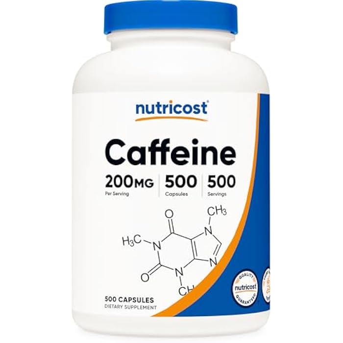 Nutricost Caffeine Pills, 200mg Per Serving (500 Caps) - Image 1