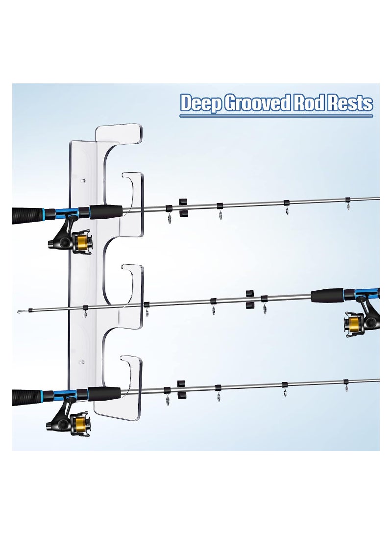 KASTWAVE Fishing Rod Holder 4 Pcs Azonee Transparent Fishing Pole Wall or Ceiling Storage Rack Holder Wall Mount for Garage for Ceiling or Wall-Ultra Strong Weatherproof Indoor and Outdoor Use Holds 6 Rods - Image 2