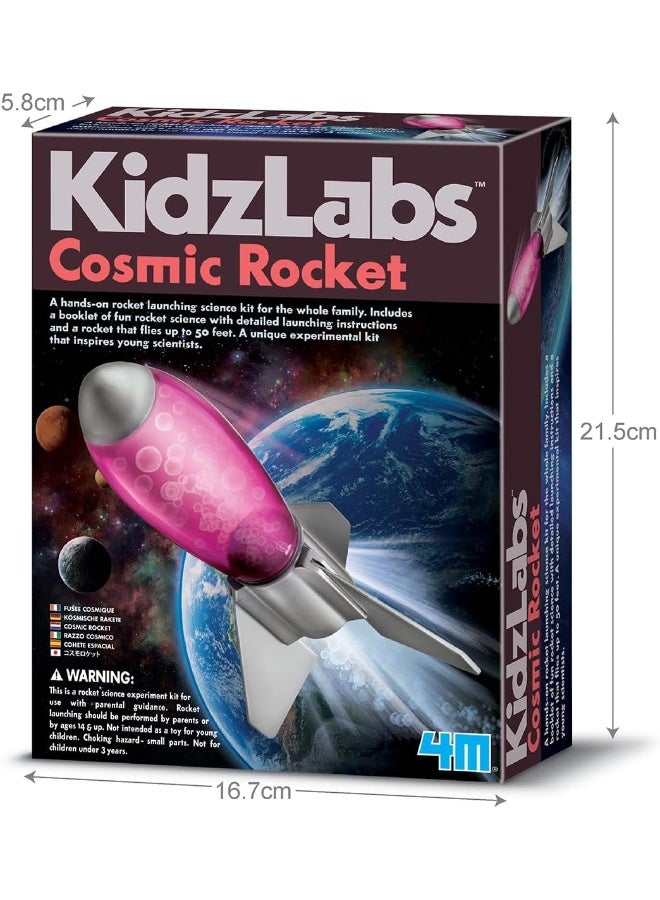 4M KidzLabs Cosmic Rocket – DIY Science Kit to Build and Launch a Real Working Rocket Using Baking Soda and Vinegar – Fun Educational STEM Activity for Kids Ages 8 and Up | 00-03235 - Image 4