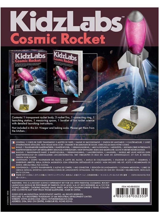 4M KidzLabs Cosmic Rocket – DIY Science Kit to Build and Launch a Real Working Rocket Using Baking Soda and Vinegar – Fun Educational STEM Activity for Kids Ages 8 and Up | 00-03235 - Image 3