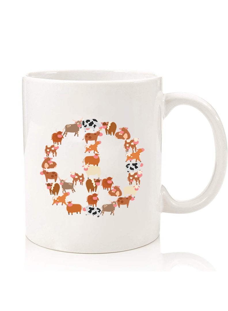 Theodor Premium Quality Two Sided Printed Coffee Mug Tea Cup For Home Office, Kids Men Women Cows - Image 1