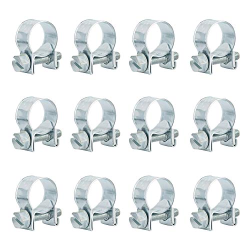 ISPINNER 12pcs 1315mm Mini Fuel Injection Hose Clamps Zinc Plated Steel Adjustable Pipe Hose Clip Tube Clamps 12 916 Dia - Image 1