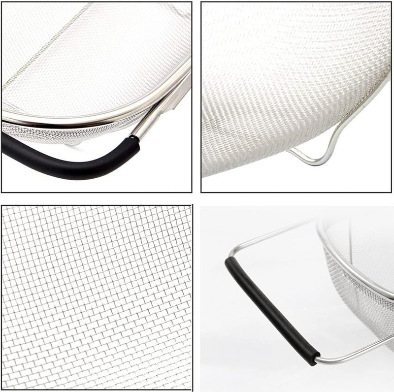 REMANG Over The Sink Colander Strainer Basket Stainless Steel for Kitchen Sink with Rubber Grip Fine Mesh Stainless Steel Large Expandable Metal Strainer for Pasta Food Vegetables 1 Pcs - Image 2