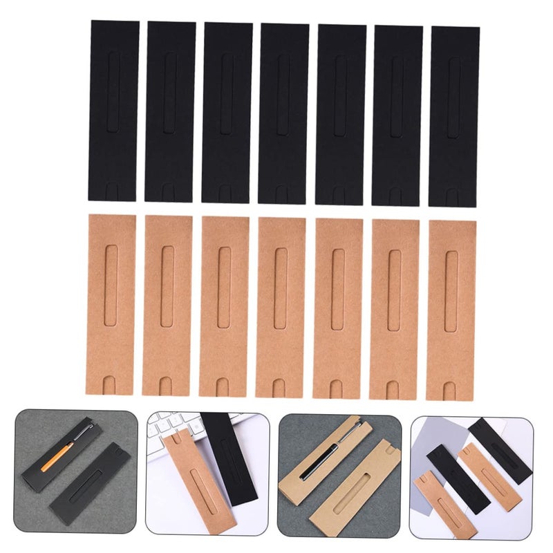 Black Kraft Paper Pencil Case With Window 40 Pcs Pen Holder For Office School Home - Image 5