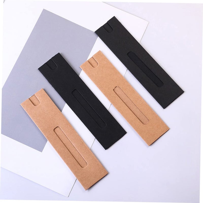 Black Kraft Paper Pencil Case With Window 40 Pcs Pen Holder For Office School Home - Image 4