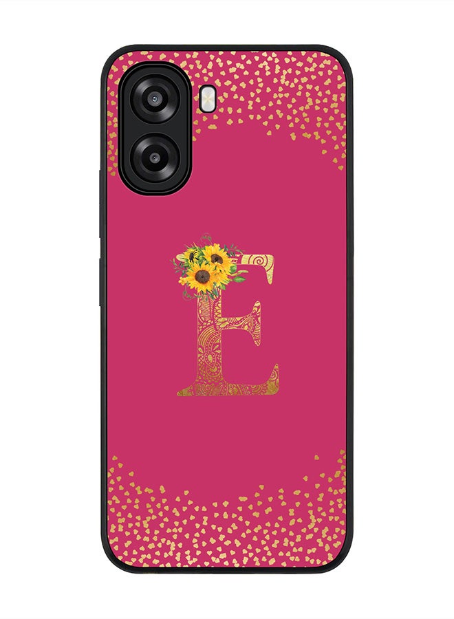Stylizedd For Oppo A6x 5G / A6x 4G Case,Slim fit Camera Protection, Shockproof Thin Phone cover  - Custom Floral Monogram - E ( Deep Pink ) - Image 1