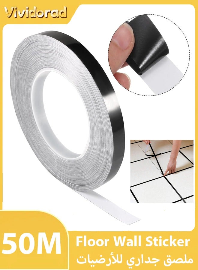 Vividorad Ceramic 50M Home Tile,Line Peel and Stick Tile Stickers,Reusable Self-Adhesive Sticker Waterproof Gap Sealing Tape Strip Adhesive Waterproof Gap Cover for Kitchen Bathroom Living Room Bedroom Adhesive Tile Decoration Floor Tape For Floor and Wall - Image 1
