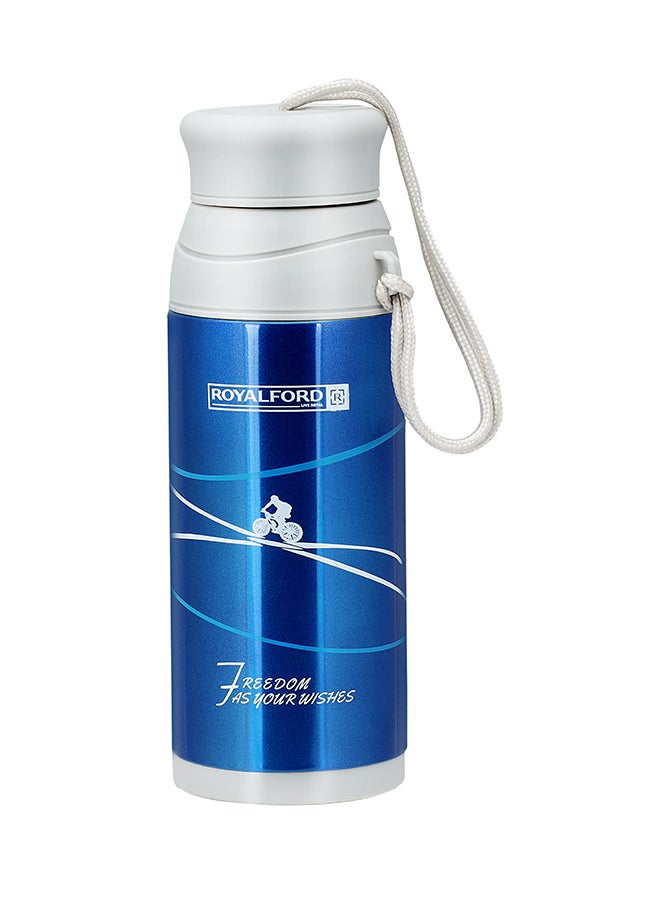 Royalford Stainless Steel Vacuum Bottle Blue/White 320ml - Image 1