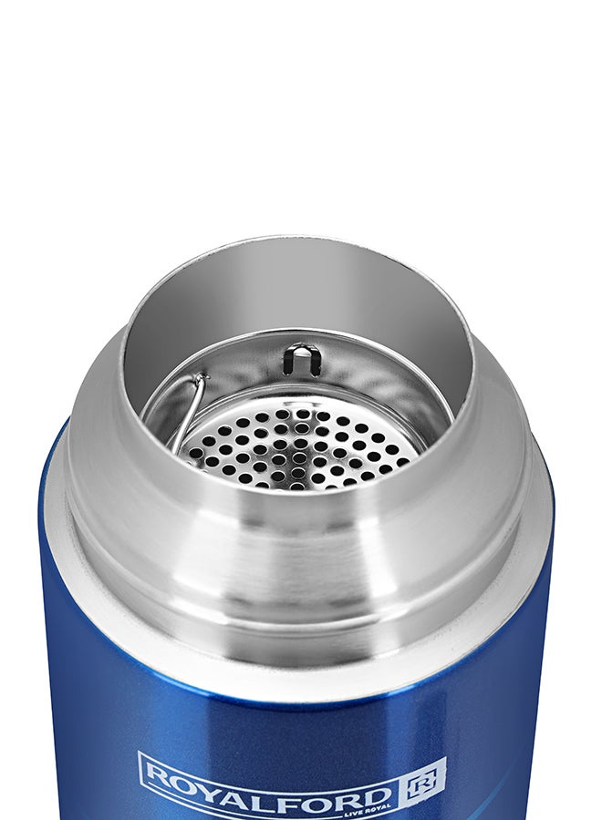 Royalford Stainless Steel Vacuum Bottle Blue/White 320ml - Image 4