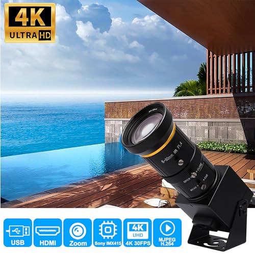 SVPRO HDMI Camera 4K USB Camera HD Streaming Webcam with 5-50mm Telephoto Zoom Manual Lens Industrial Camera CS Mount 10X Optical Zoom Camera for PC Computer,Laptop,Monitor,TV - Image 2