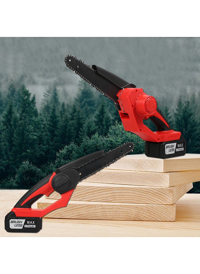 Lepmerk - Brushless Mini Chainsaw Cordless 8 Inch, Super Powerful Hand Saw with 3.0Ah Battery, 1 Hour Run-Time Electric Chainsaw, Small Handheld Chainsaw - Image 1