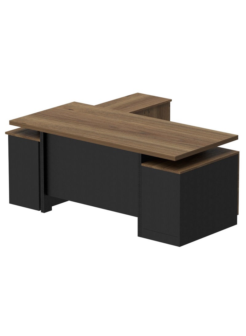 Mahmayi Samtida 193 Modern Executive Workstation Desk with Cabinet Computer and Laptop Desk Wooden Finish Ideal for Home and Office - Zabrano - Image 2