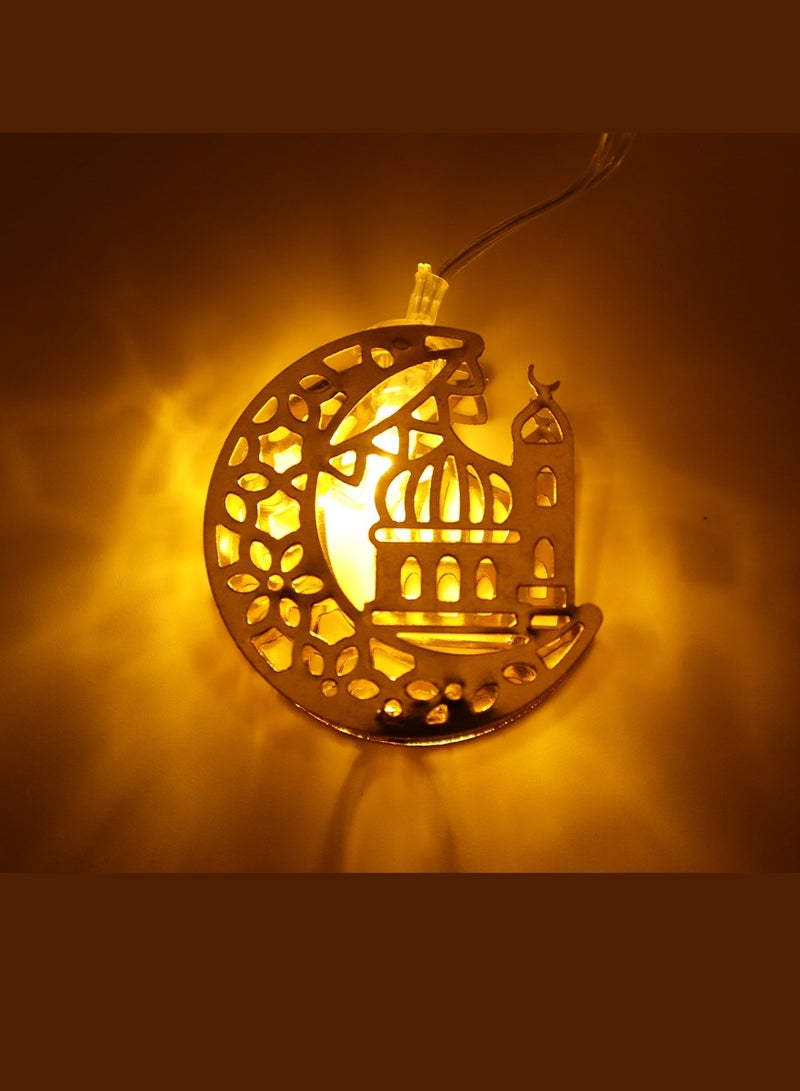 يوويل سلسلة أضواء رمضان تعمل بالبطارية سلسلة أضواء LED على شكل نجمة الجنية لمهرجان العيد وديكورات المنزل والحديقة في الأماكن المغلقة والخارجية ضوء رمضان 2 متر 10 LED - Image 3