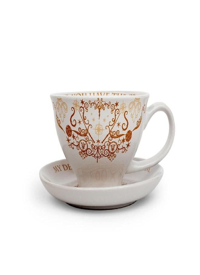 Harry Potter Grim 12-Ounce Ceramic Teacup and Saucer Set | Official Wizarding World Collectible | Hogwarts-Themed Magical Tea Party Gift Set | Place Setting For 1