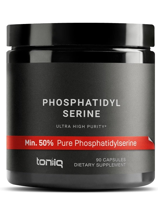 Toniiq Phosphatidylserine - 400mg Formula - World’s First 50% Purity - Highest Purity in The US - Soy Free Phosphatidylserine Supplement - 90 Veggie Capsules - Image 1