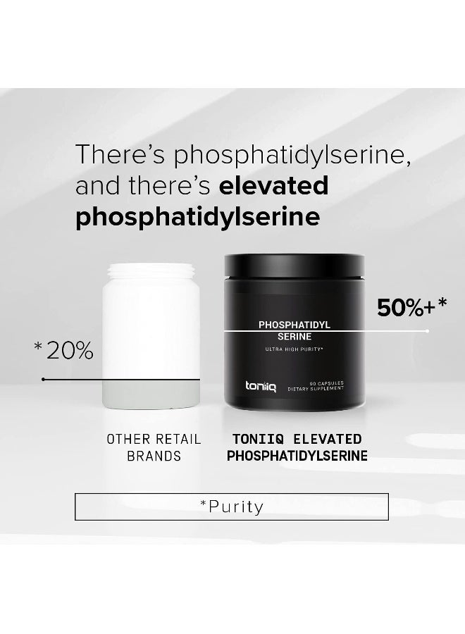 Toniiq Phosphatidylserine - 400mg Formula - World’s First 50% Purity - Highest Purity in The US - Soy Free Phosphatidylserine Supplement - 90 Veggie Capsules - Image 4