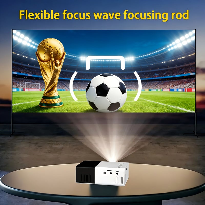 Black Compact Portable LED Projector 1080P Support Built In Speakers USB - Image 3