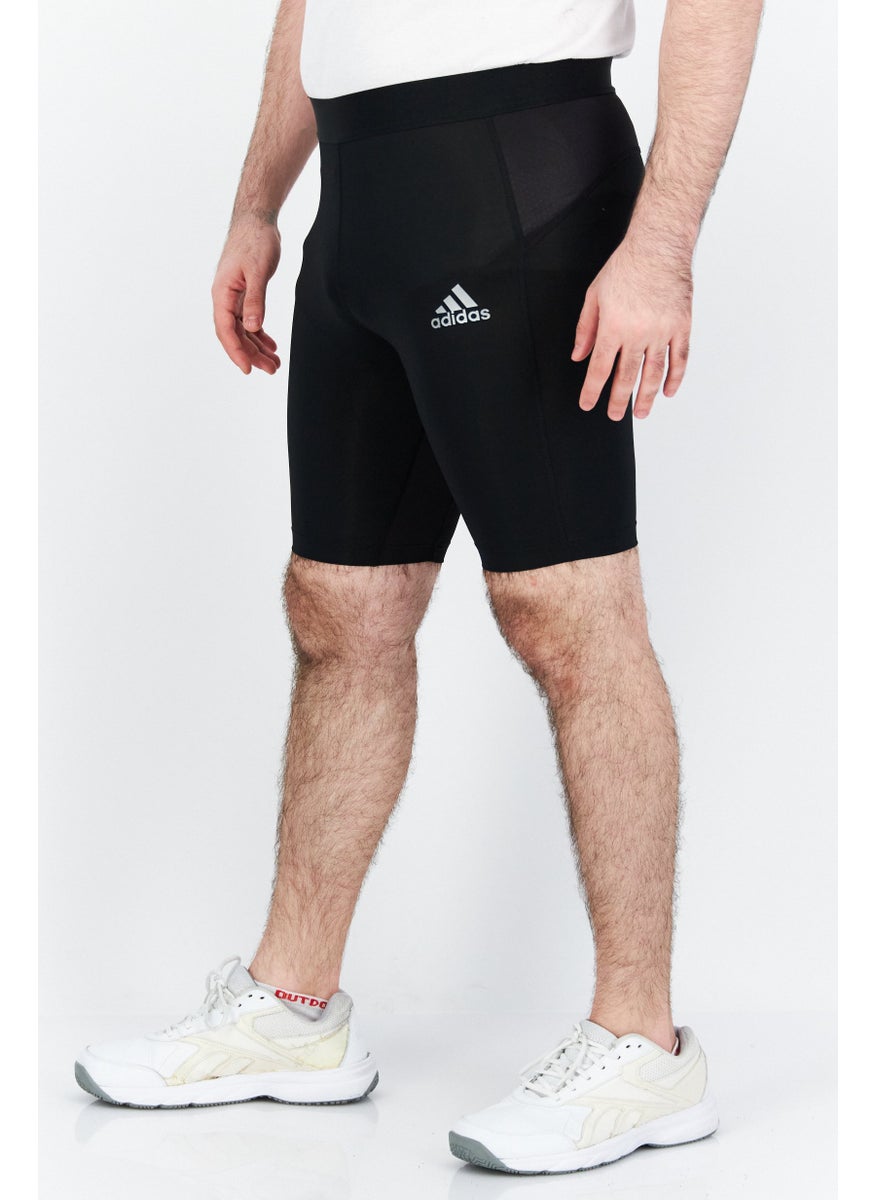 Adidas - شورت تدريب ضيق مناسب للرجال بشعار العلامة التجارية، أسود - Image 1