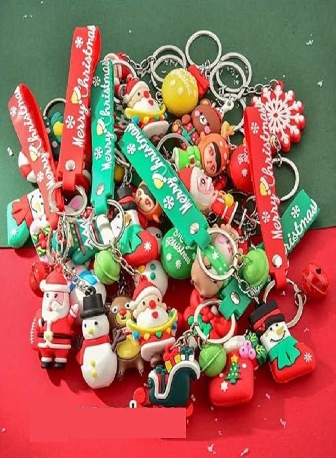 Christmas Keychains - Christmas Gifts , Different Shapes Christmas's Keychain, Christmas Decoration Items, 48 pcs - Image 1