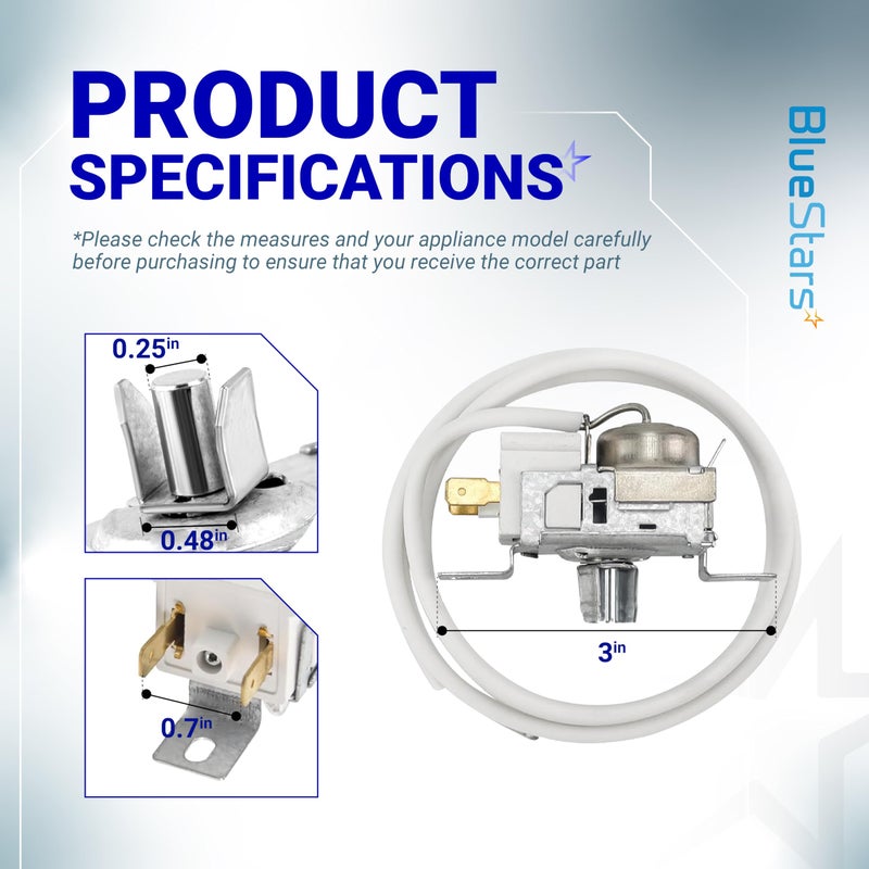 BlueStars UPGRADED 2198202 Refrigerator Cold Control Thermostat Replacement - Compatible with Whirlpool & Kenmore Refrigerators - Replaces 2161284 2198201 PS11739232 AP6006166 WP2198202 161284 1110552 - Image 2
