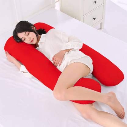 Snoozy SNOOZY Ultra Soft Pregnancy Pillow Multi Purpose with Removable Cover Zip UShape RED  - Image 4