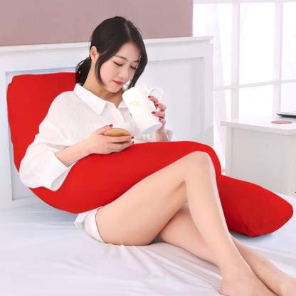 Snoozy SNOOZY Ultra Soft Pregnancy Pillow Multi Purpose with Removable Cover Zip UShape RED  - Image 3