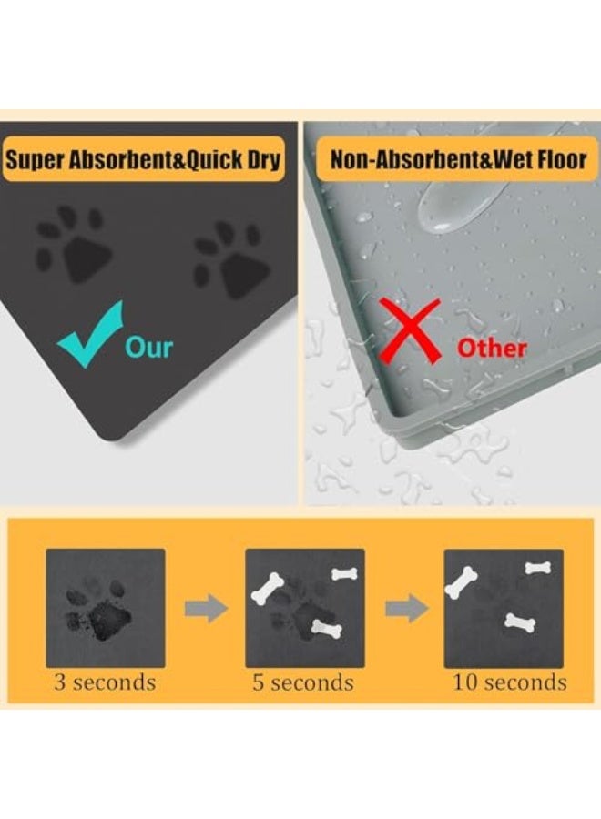 مفرش طعام الحيوانات الأليفة غير قابل للانزلاق ومقاوم للماء يحمي الأرضيات، مفرش لتغذية الحيوانات الأليفة لحوض الماء للكلاب وللقطط مناسب للحيوانات الأليفة الصغيرة والمتوسطة (أسود، 30x40 سم) - Image 4