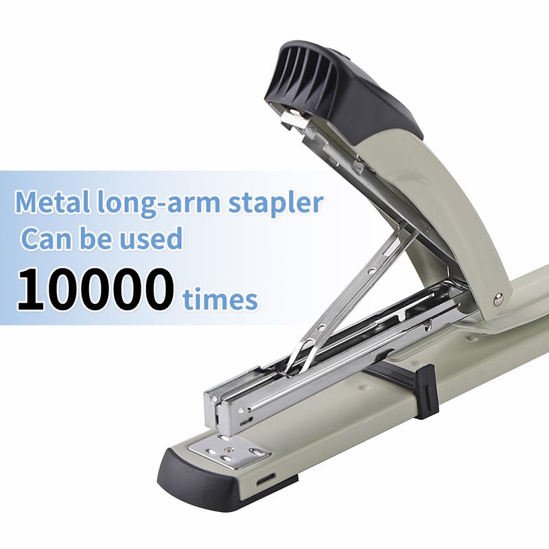craftinova Long Reach Stapler,with 2000 Staples & Stapler Remover Full Stripï¼Œ20-25 Sheet Capacity,with Built-in Ruler and Adjustable Locking Paper Guide, Gray - Image 3