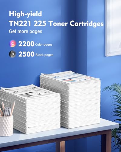 DMGE TN221 Toner Cartridges 4 Pack TN225 - Replacement for Brother tn221 tn221bk tn225 Compatible with Brother MFC-9130CW Toner Cartridge, HL-3170CDW Toner Cartridge, HL-3140CW MFC-9330CDW Printer - Image 3